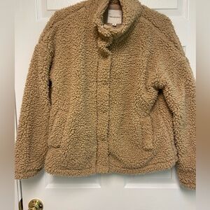 EUC. Thread and Supply cropped oversized teddy coat